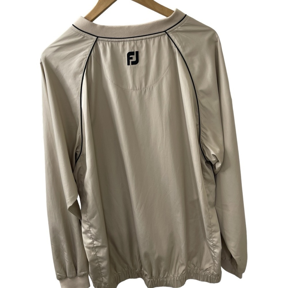 Foot Joy Golf Windbreaker Men’s Size Large V-Neck Beige activewear Beige - Picture 2 of 6